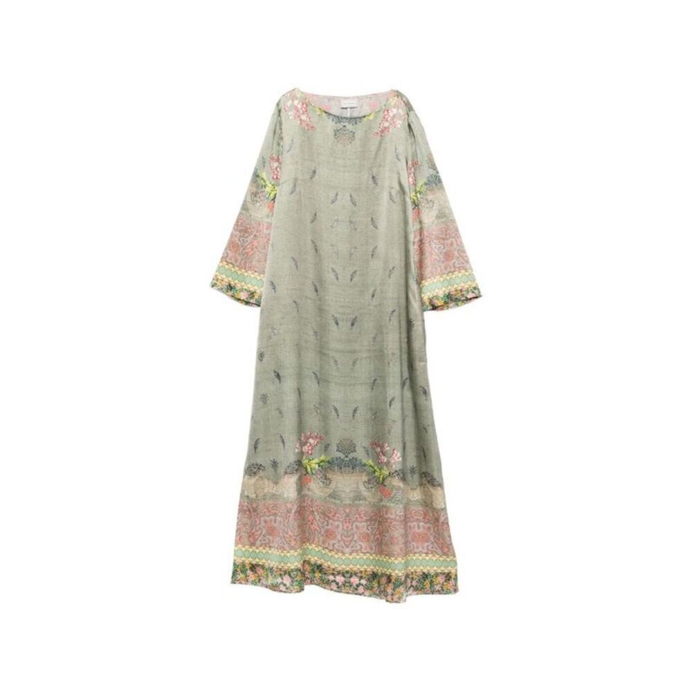 PIERRE LOUIS MASCIA Printed Long Sleeve Maxi Dress Women KAKI Dresses